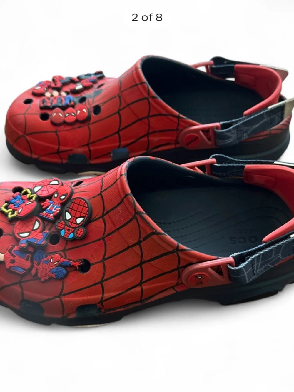 CROCS Men’s spider-man slip on sandals w/straps. Sz US 9 Men’s US 11 Women’s